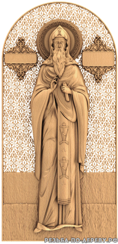 Резная икона Святой Геннадий Костромской из дерева